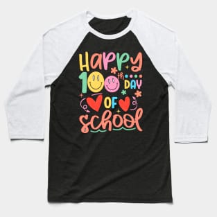 Retro Happy 100th Day Of School Teachers 2023 Baseball T-Shirt